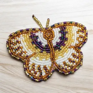 Red and Silver Butterfly Beaded Barrette (Copy) (Copy)