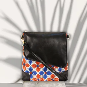 Red Blue Floral Printed Messenger Bag