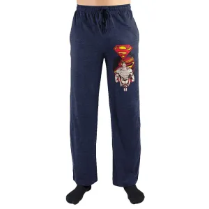 Red Superman Flying Logo Print Men's Sleepwear Lounge Pants