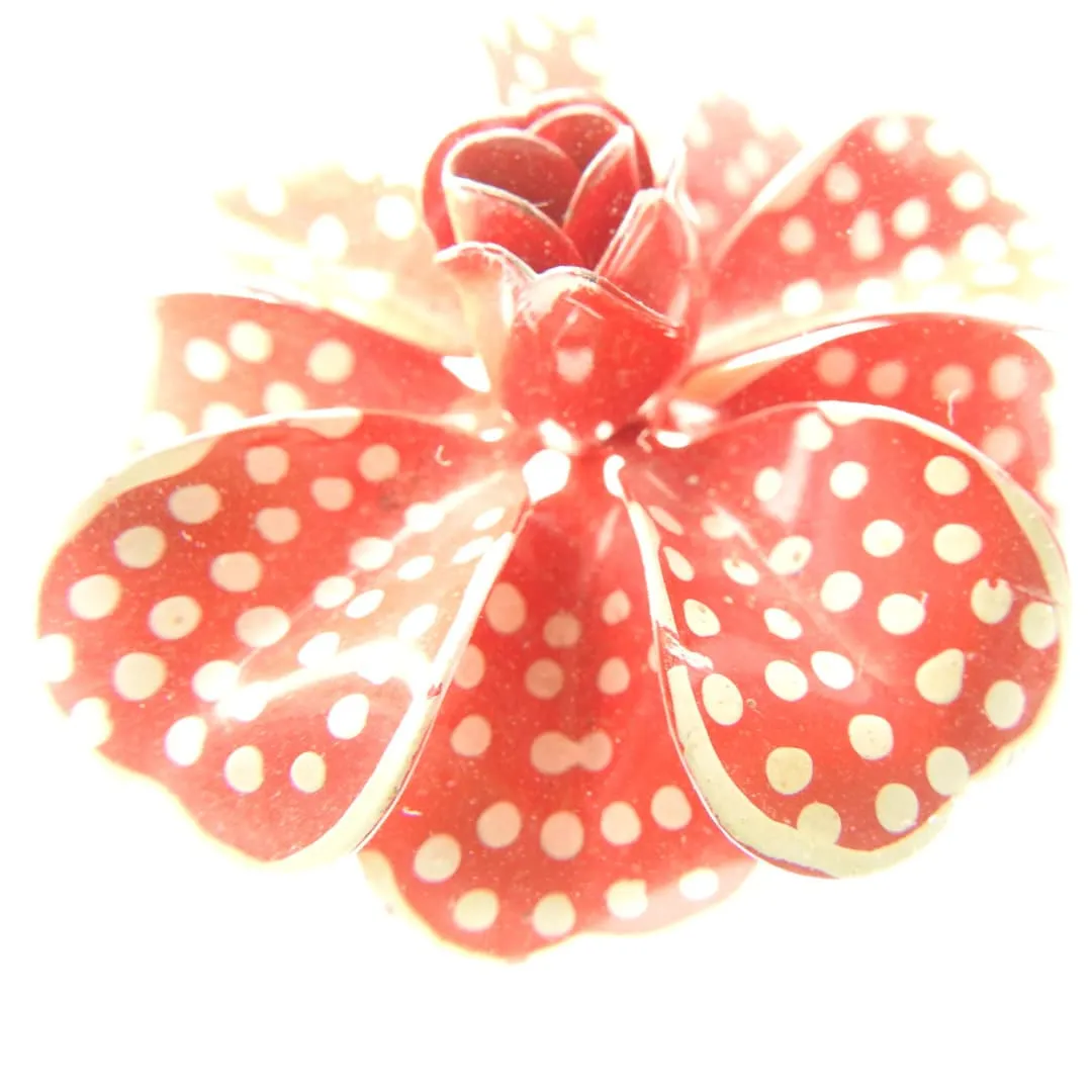 Red Vintage Enamel Brooches