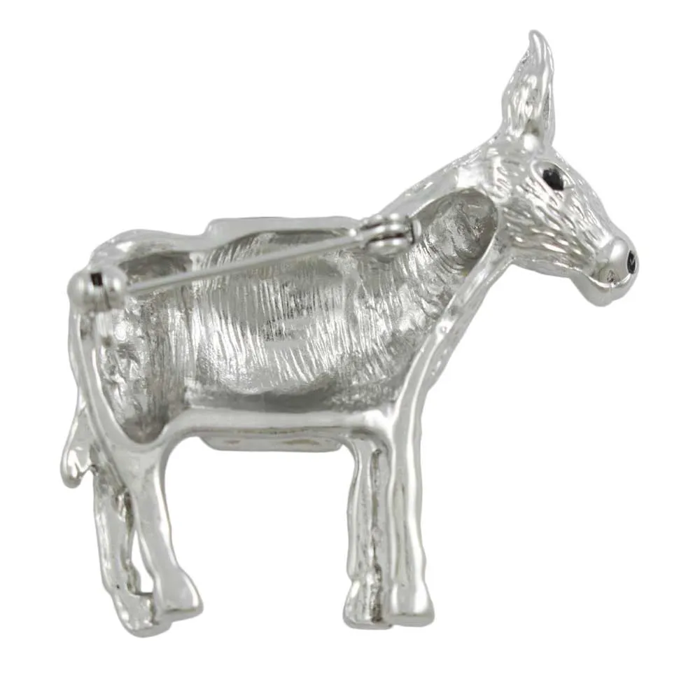 Red White Blue Patriotic Donkey Brooch Pin - PRA640