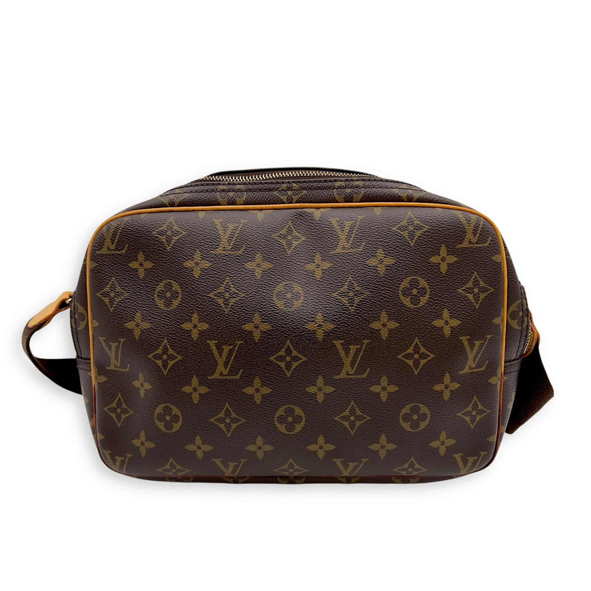 Reporter Messenger Brown in Monogram Coated Canvas, Gold hardware