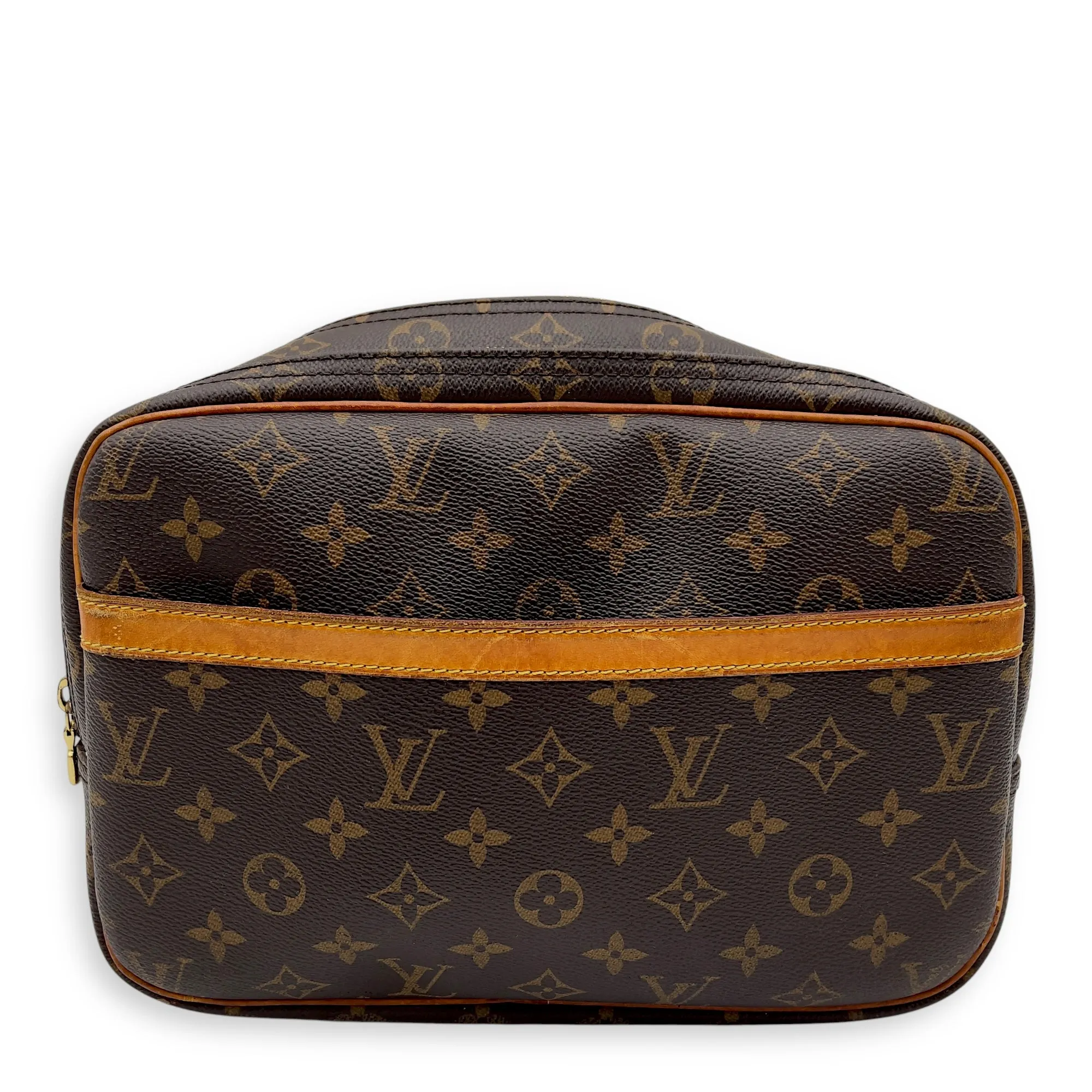 Reporter Messenger PM Brown in Monogram Coated Canvas, Gold hardware
