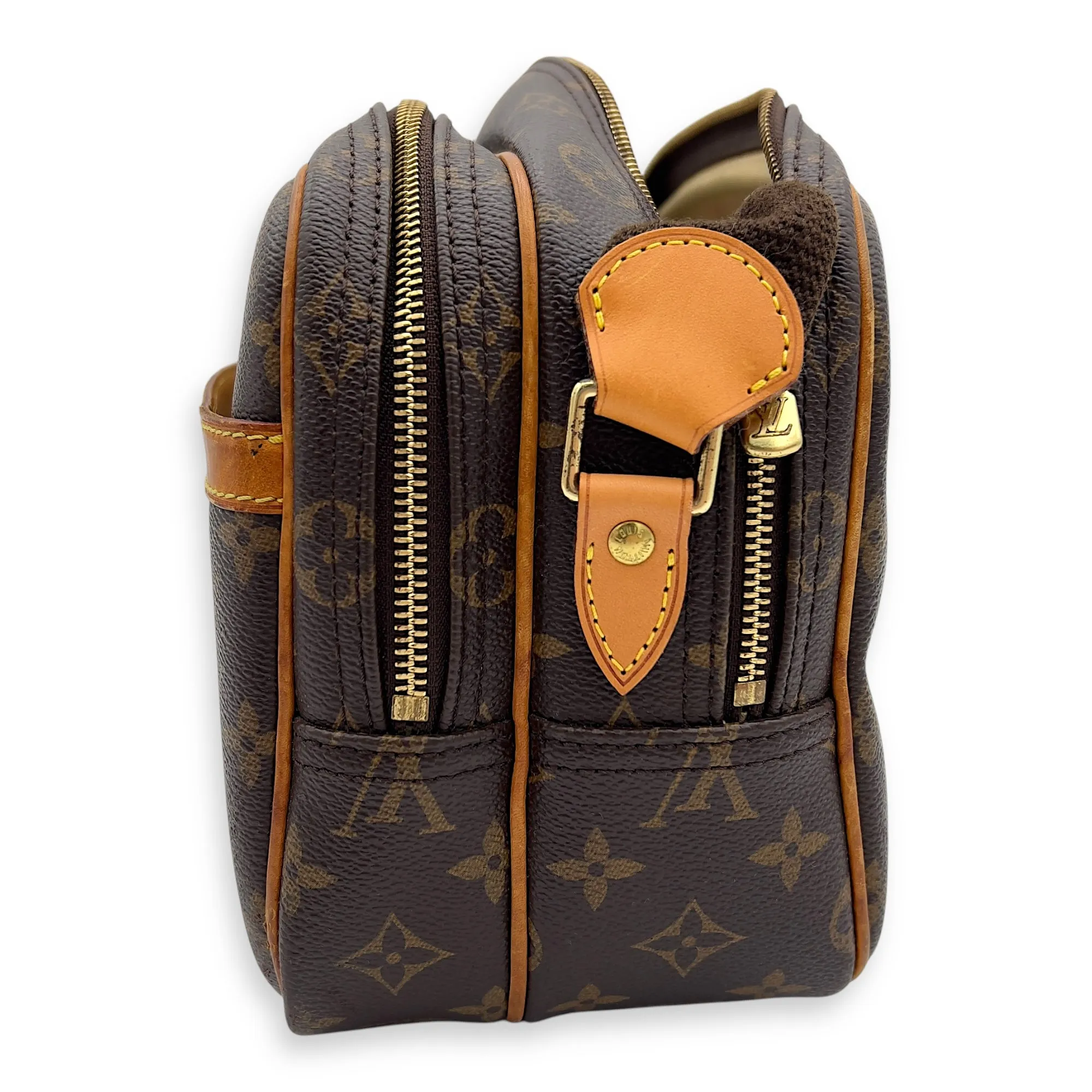 Reporter Messenger PM Brown in Monogram Coated Canvas, Gold hardware