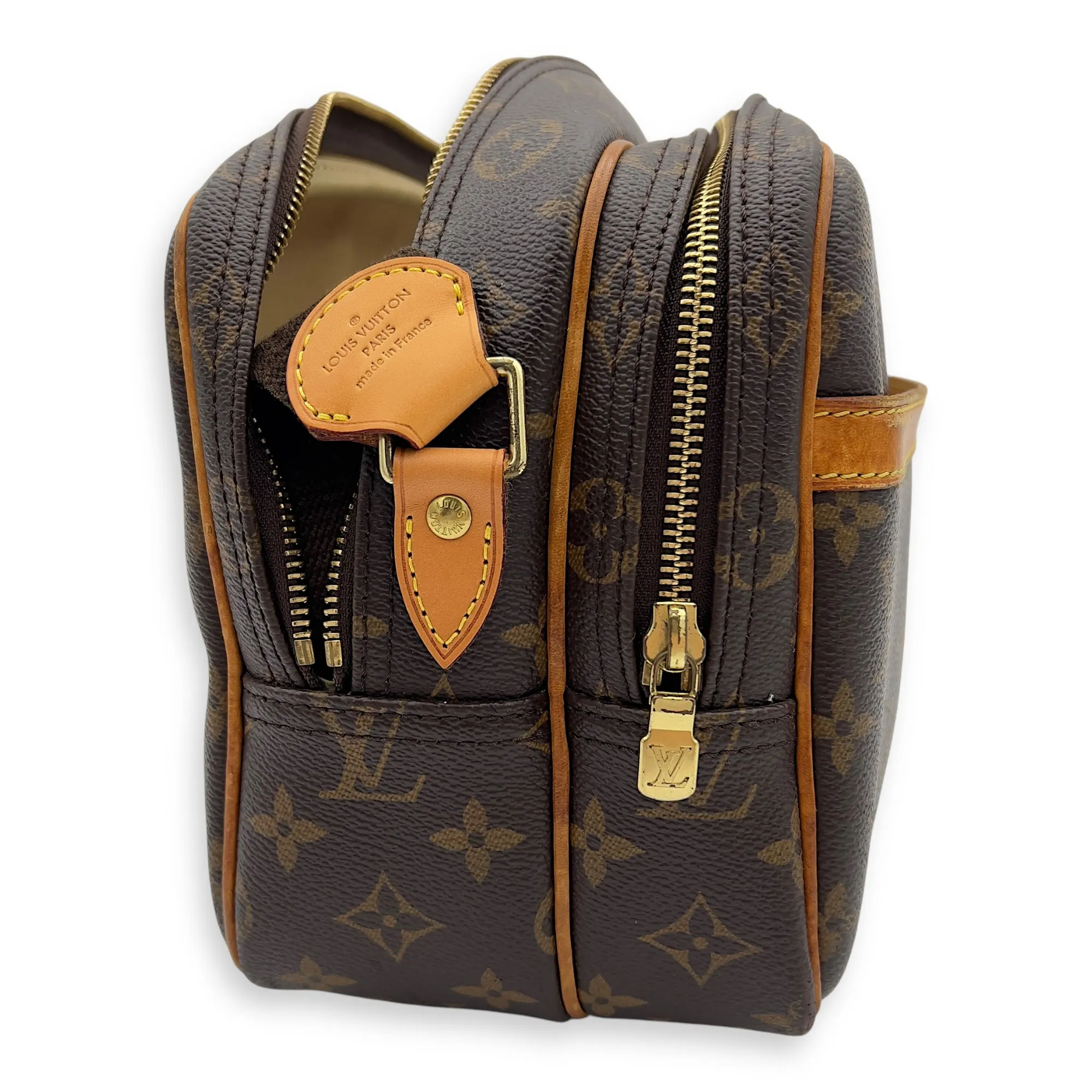 Reporter Messenger PM Brown in Monogram Coated Canvas, Gold hardware