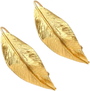 Retro Leaf Earrings Women's Gold Earrings Gold Hoop Earrings for Women over The Ear Fashion Earrings