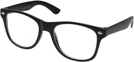 Retro NERD Geek Oversized BLACK Framed Clear Lens Eye Glasses for Men Women
