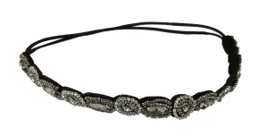 Rhinestone Beaded Hair Hoops Headbands Jewels Workmanship Headbands Elastic Non Slip Hair Bands Women Lady Girls Hair Straps Jewelry Accessories (Black)