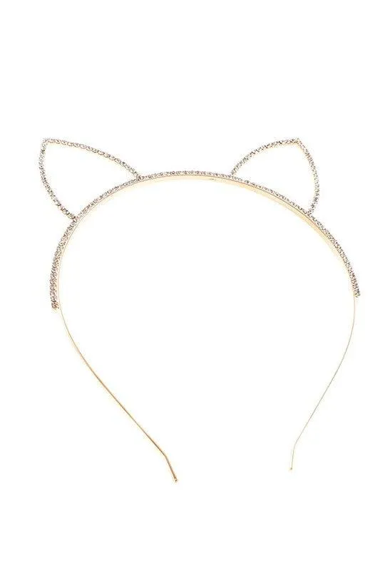 Rhinestone Cat Ears Headband