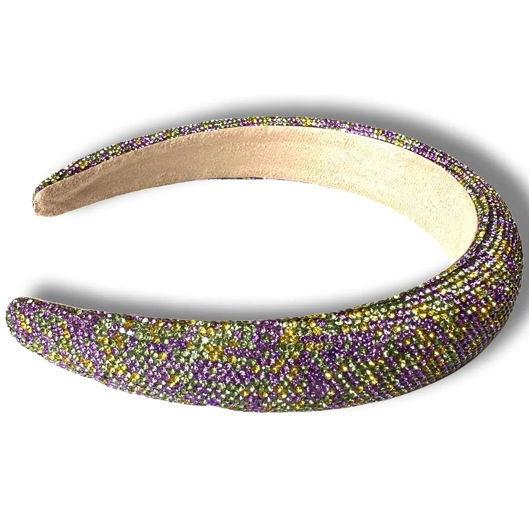 Rhinestone Crystal Headband Mardi Gras