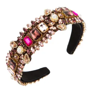 Rhinestone Pearl Velvet Hair Bands for Women with Small Steel Beads Decorative Hair Accessories