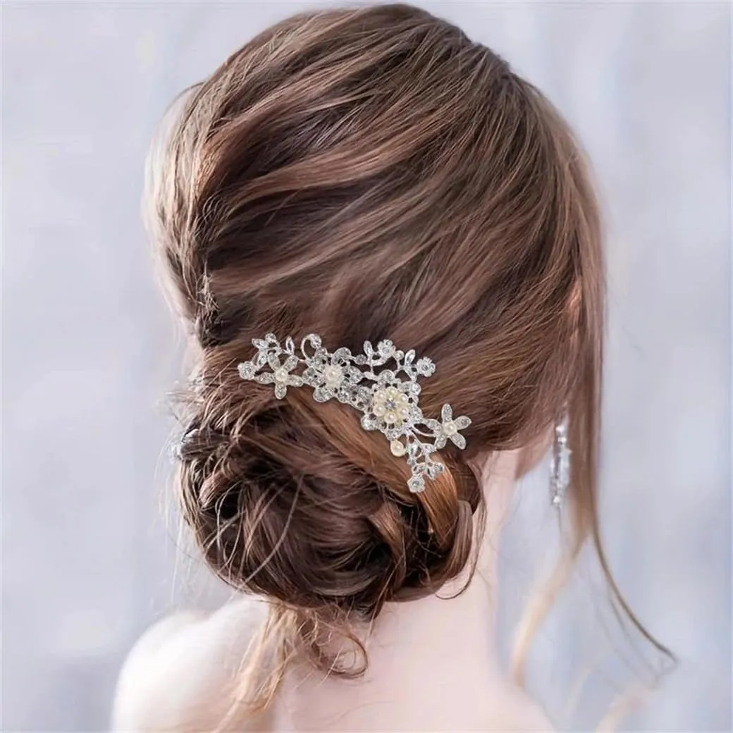 Rhinestones Hair Comb Pin Headband For Women Party Prom Bridal Wedding Hair Accessories Jewelry Gold