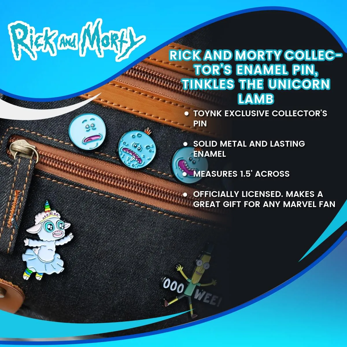 Rick and Morty Collector's Enamel Pin, Tinkles the Unicorn Lamb