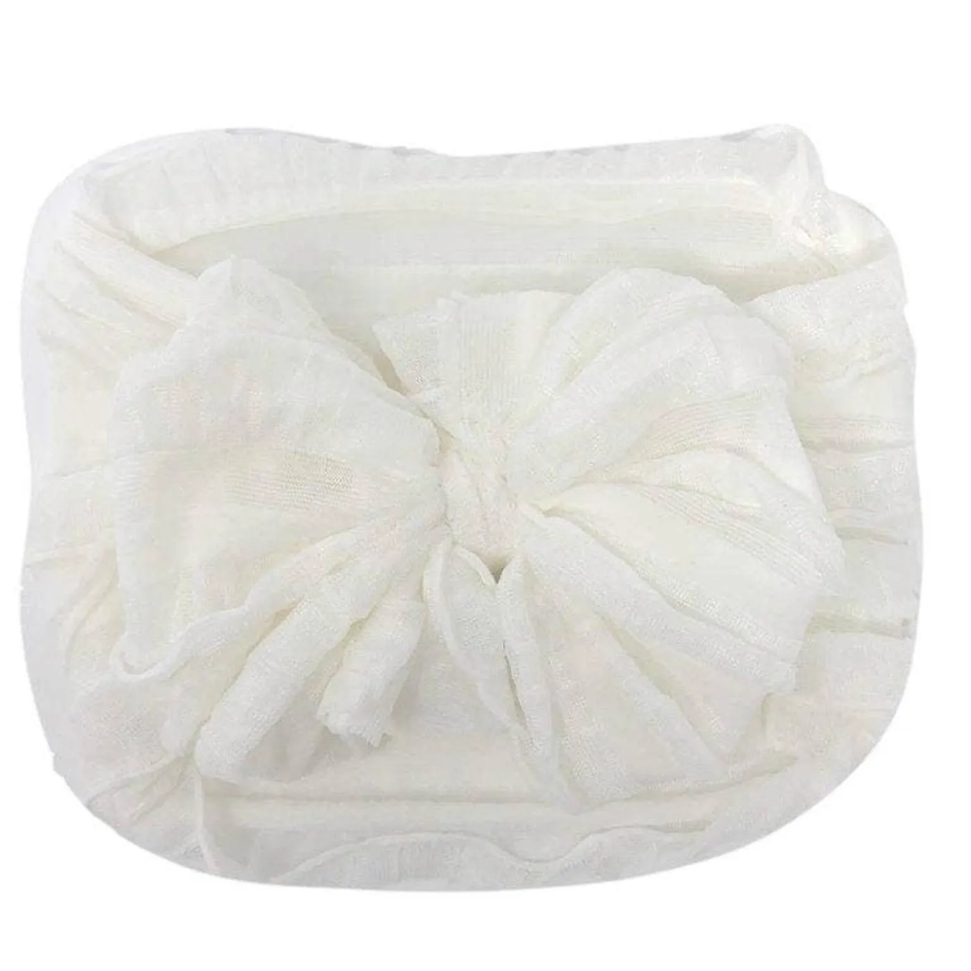 Rockin Royalty - Off White Ruffled Baby Girl Headband