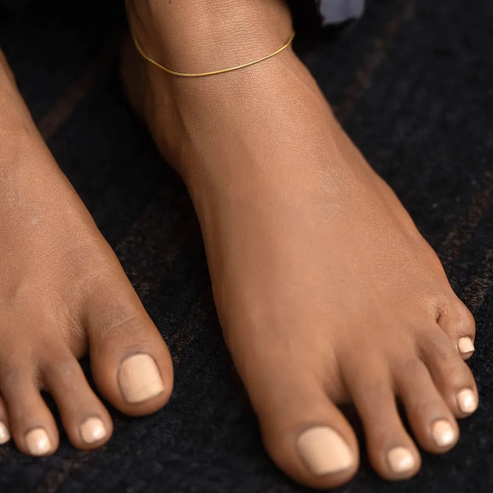 Round Snake Anklet Gold