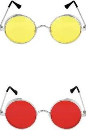 Round Sunglasses (For Men & Women, Yellow, Red)