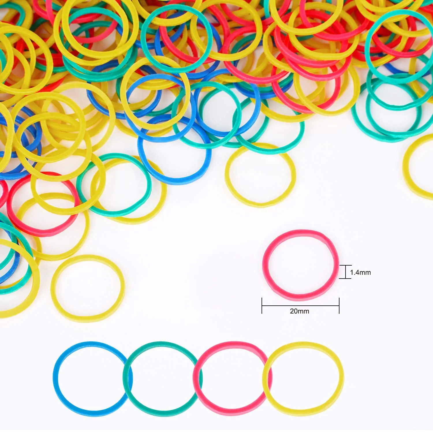 Rubber Bands Hair Ties Colorful Elastic Plastic Hair Bands Toddler Ponytail Holders for Women Toddler Baby Girls Kids Thick Hair No Damage HOYOLS