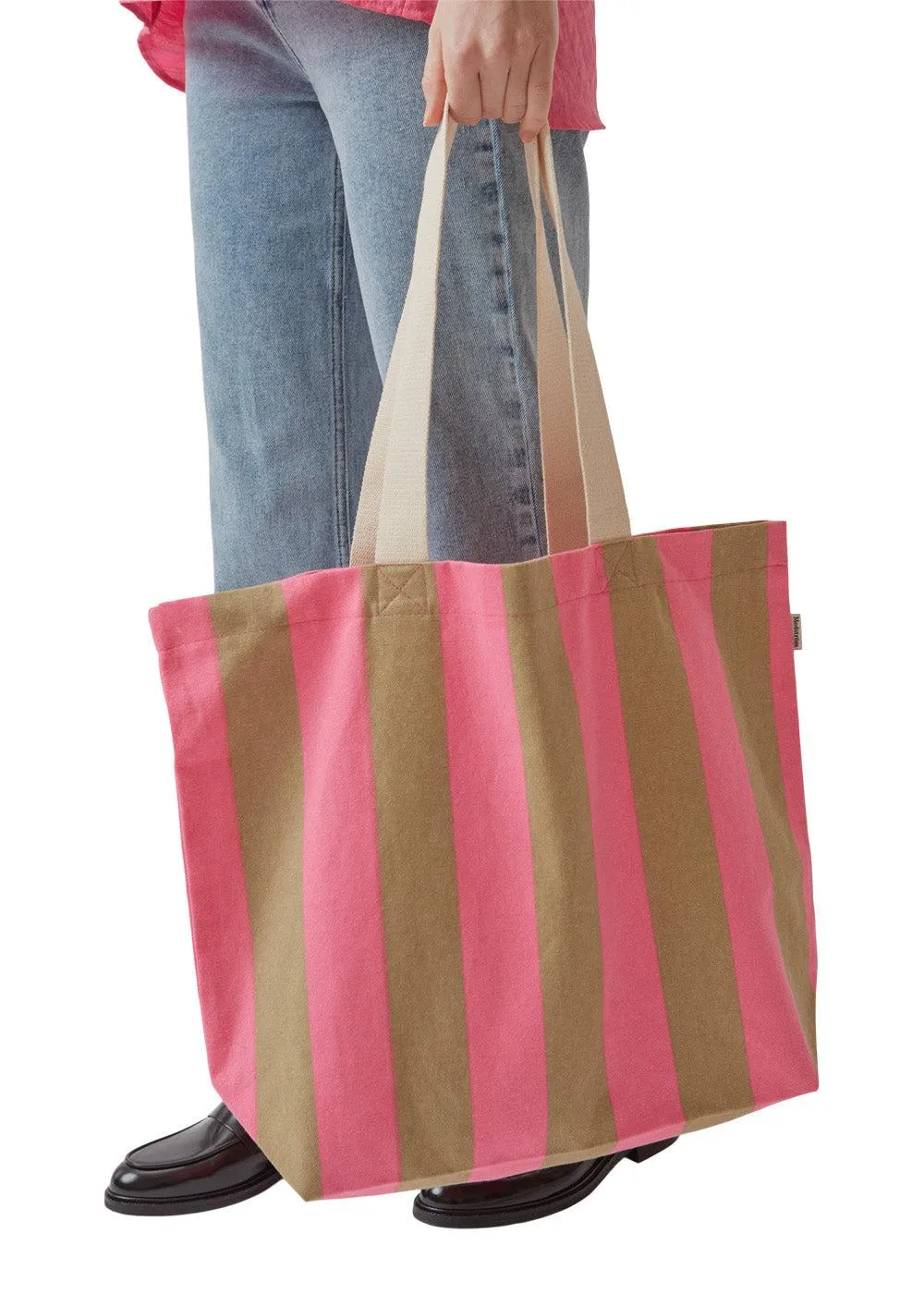 RudyMD print tote - Pink Starfish Stripe