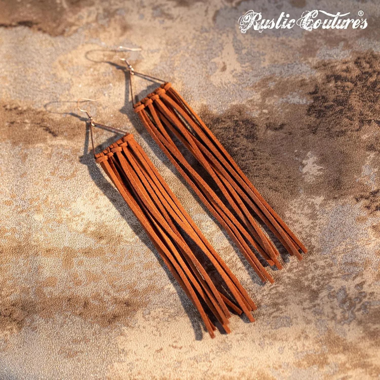 Rustic Couture's Dangle Tassal Earrings for Women Cowgirl Western Fringe Earrings Statement Country Jewelry