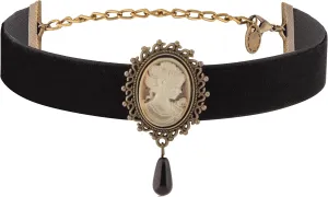Sacina Gothic Black Cameo Victorian Choker, Black Choker, Gothic Vintage Necklace, Goth Jewelry, Christmas Jewelry Gift for Women