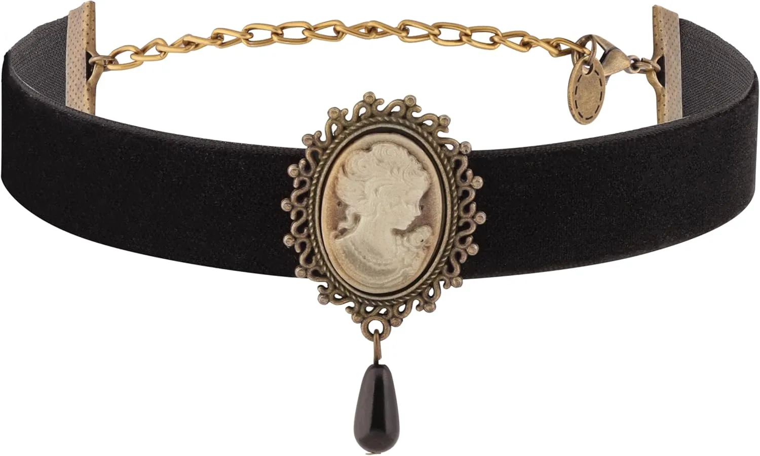 Sacina Gothic Black Cameo Victorian Choker, Black Choker, Gothic Vintage Necklace, Goth Jewelry, Christmas Jewelry Gift for Women