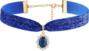 Sacina Rhinestone Victorian Choker, Velvet Chocker, Gothic Goth Choker, Vintage Necklace, Halloween Christmas Jewelry Gifts for Women