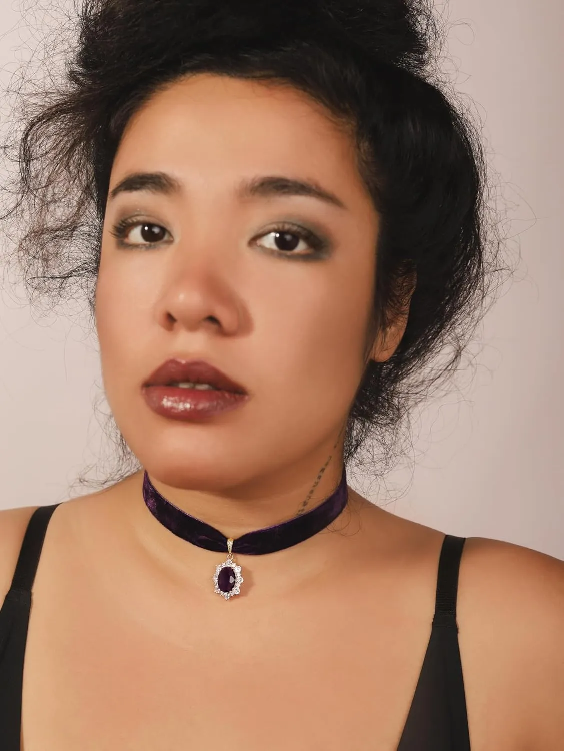 Sacina Rhinestone Victorian Choker, Velvet Chocker, Gothic Goth Choker, Vintage Necklace, Halloween Christmas Jewelry Gifts for Women