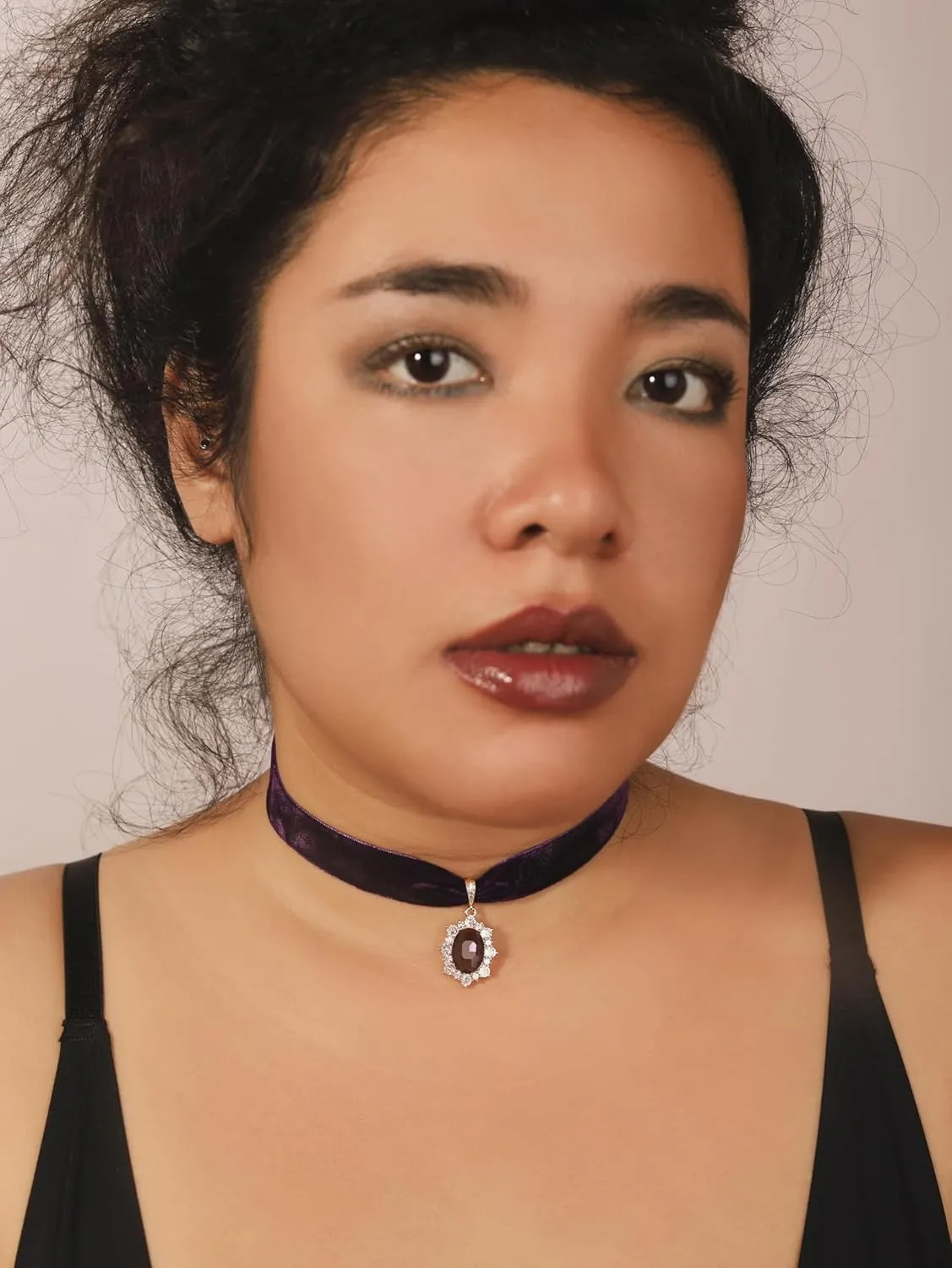 Sacina Rhinestone Victorian Choker, Velvet Chocker, Gothic Goth Choker, Vintage Necklace, Halloween Christmas Jewelry Gifts for Women