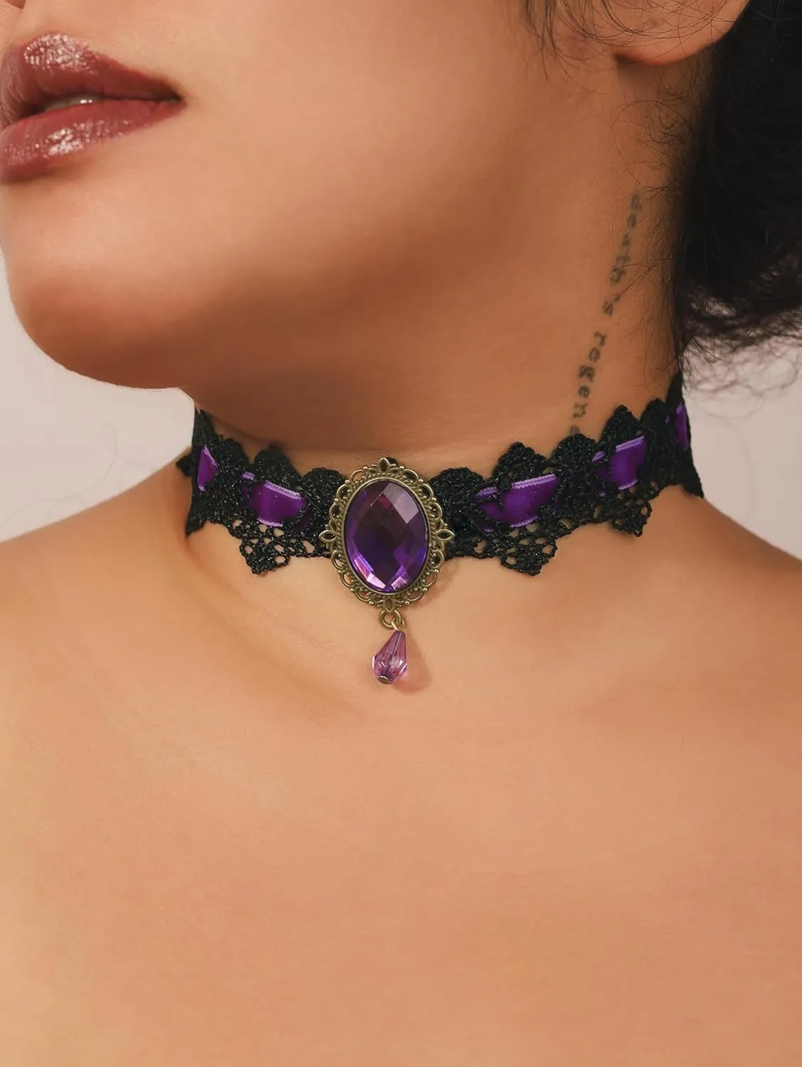 Sacina Victorian Lace Choker, Velvet & Gothic Choker, Vintage Necklace, Costume & Christmas Jewelry Gifts for Women