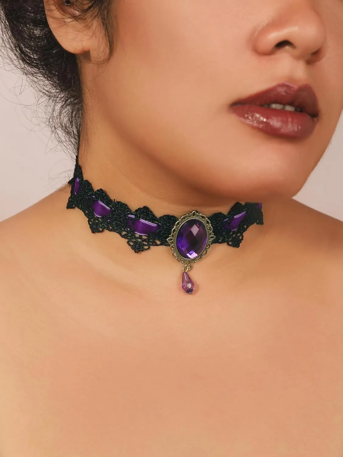 Sacina Victorian Lace Choker, Velvet & Gothic Choker, Vintage Necklace, Costume & Christmas Jewelry Gifts for Women