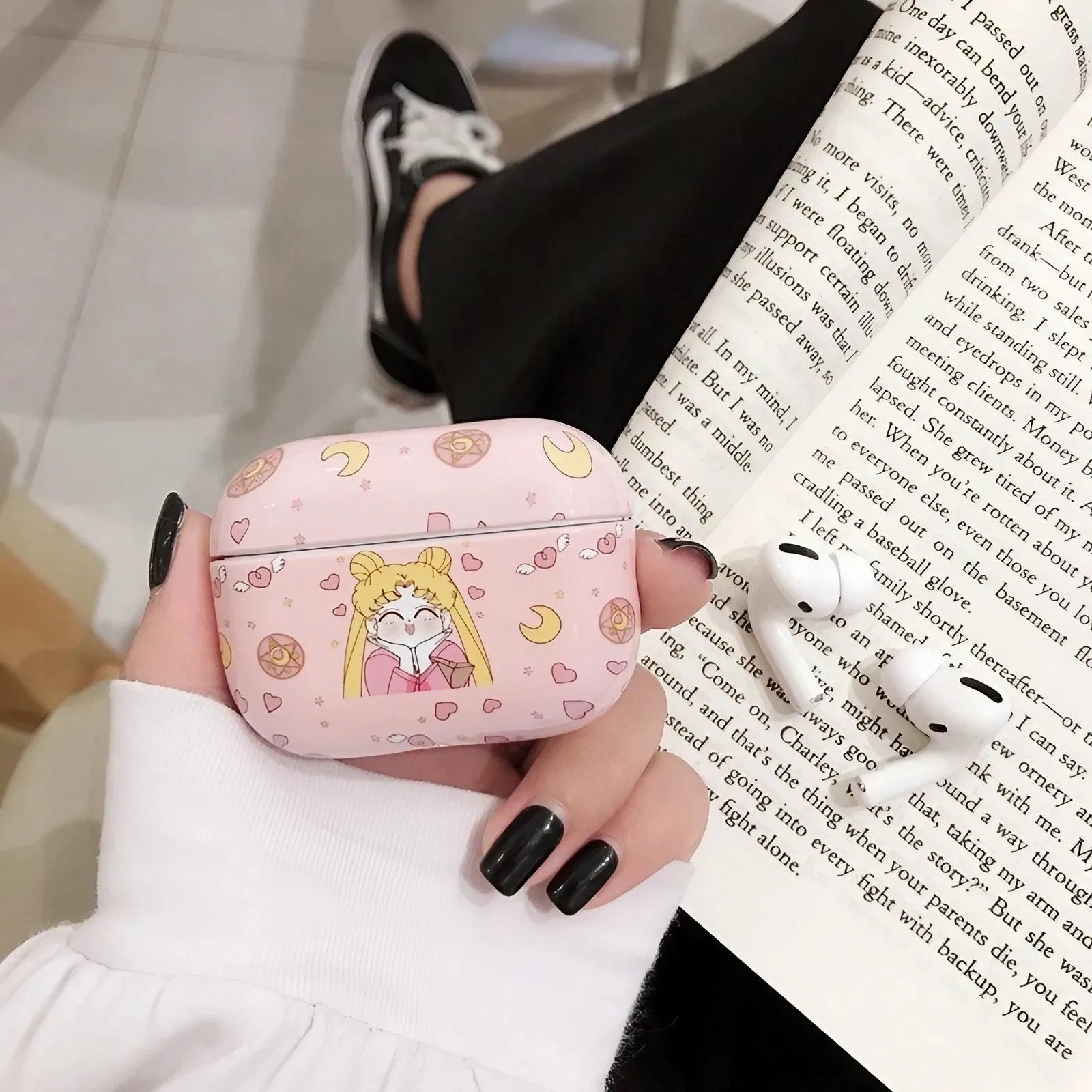 Sailor Moon AirPods Case Pink Silicone AirPods Case for Airpods 1 2 3 Pro