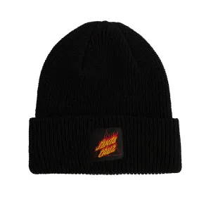 Santa Cruz Flamed Not a Dot Long Shoreman Ribbed Beanie - Black