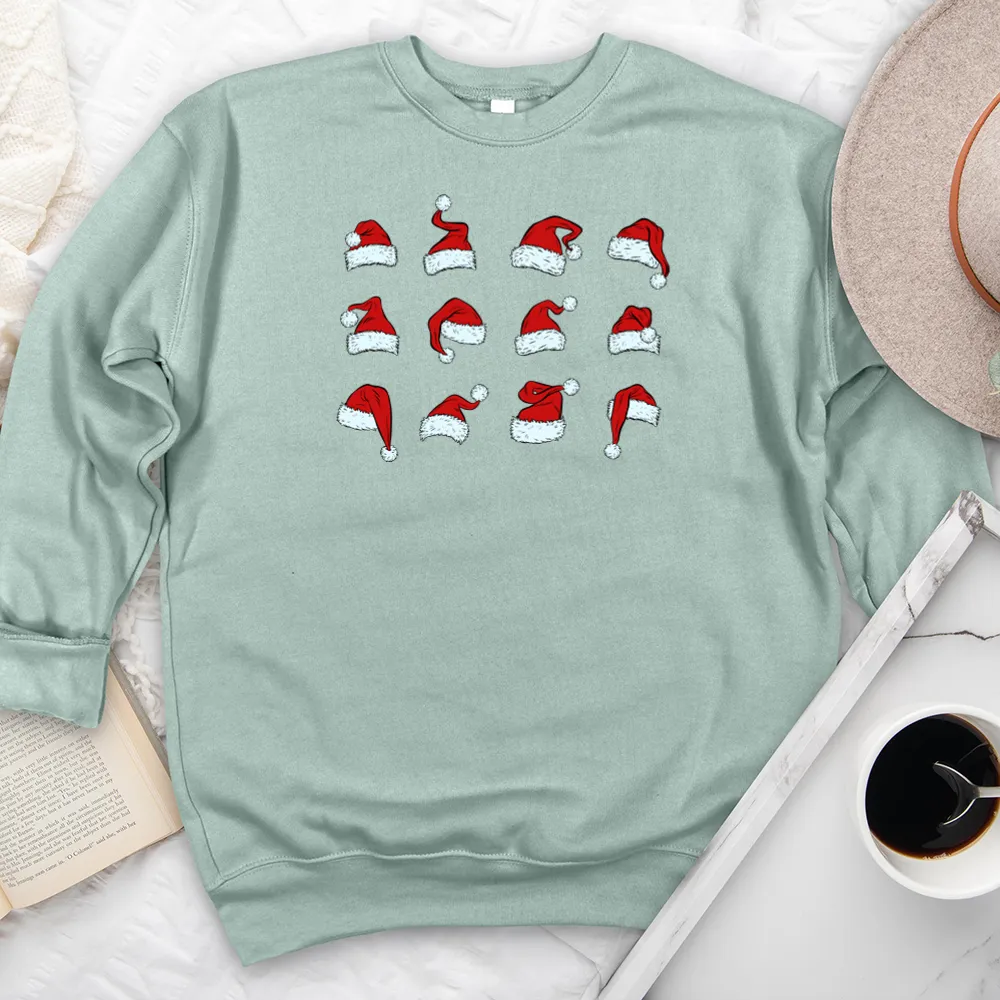 santa hats premium crewneck sweatshirt