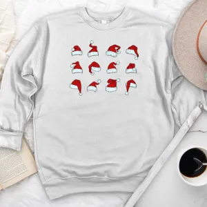 santa hats premium crewneck sweatshirt