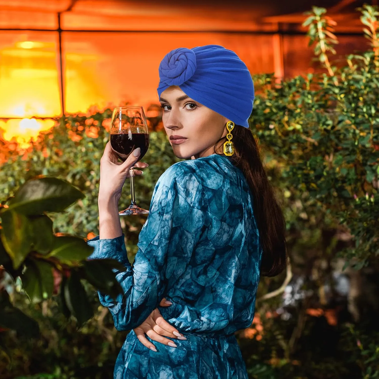 SATINIOR 4 Pieces African Headwrap Turban for Black Women Hair Bonnet Hair Wrap Head Scarf Headwrap Hat