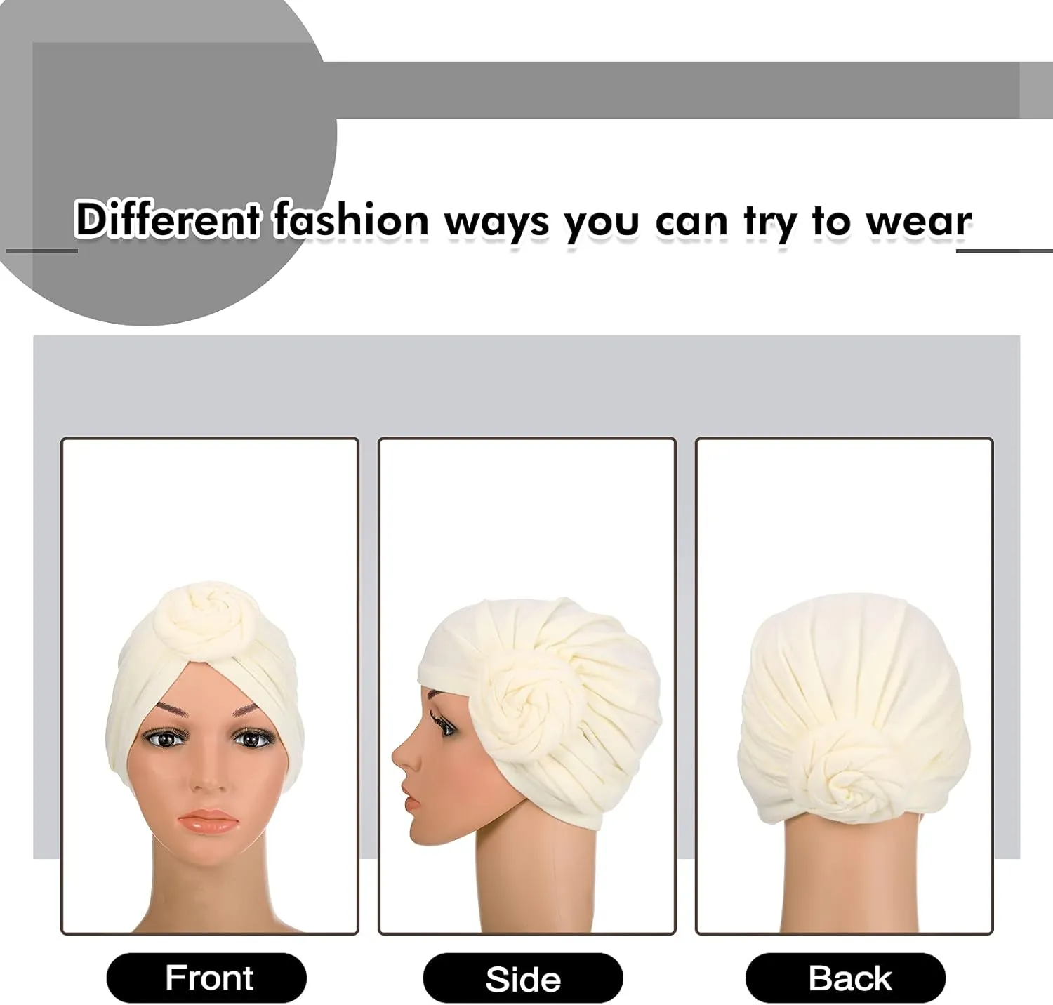 SATINIOR 4 Pieces African Headwrap Turban for Black Women Hair Bonnet Hair Wrap Head Scarf Headwrap Hat