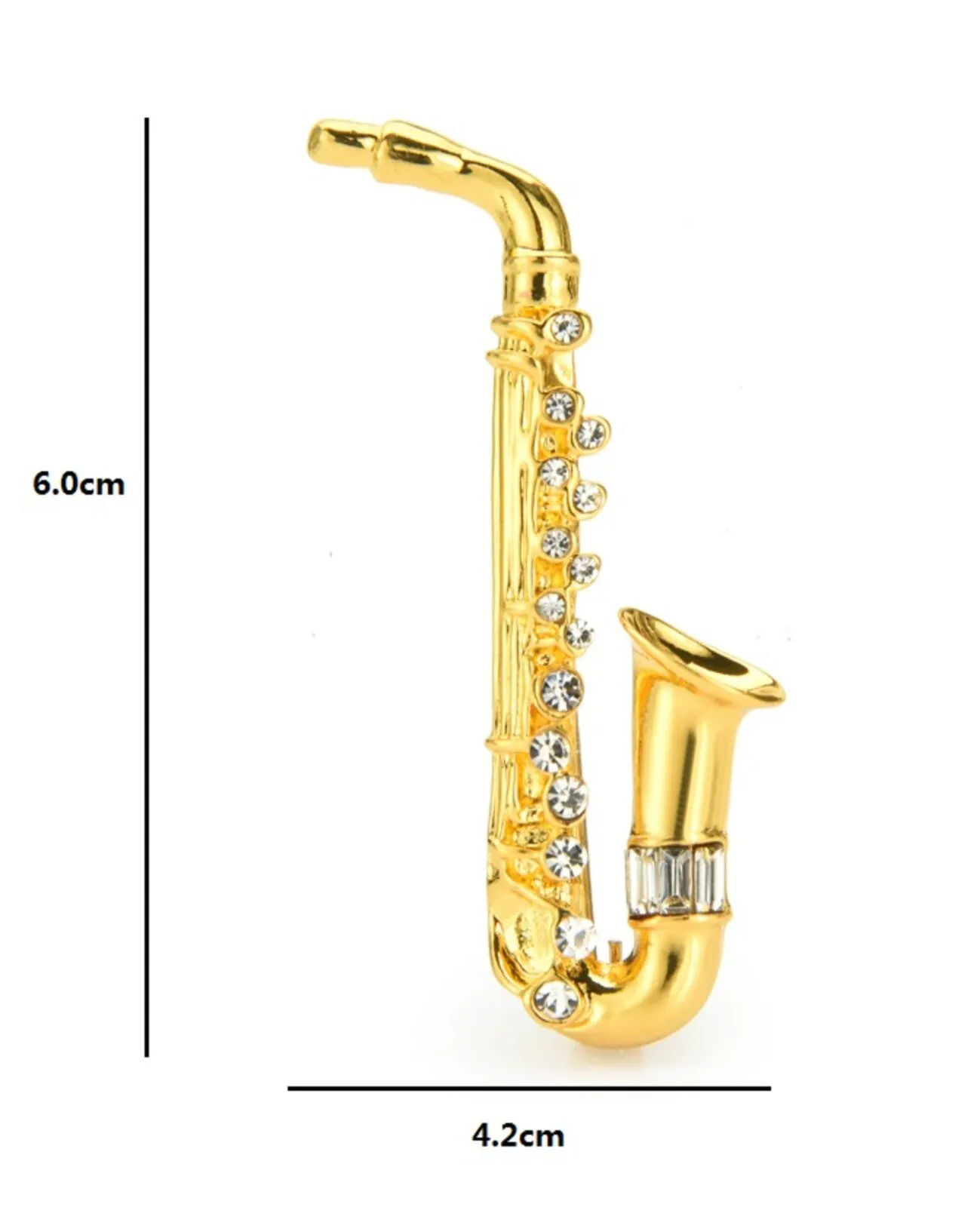 Saxophone brooch vintage look queen music broach gold silver plated pin k38 new