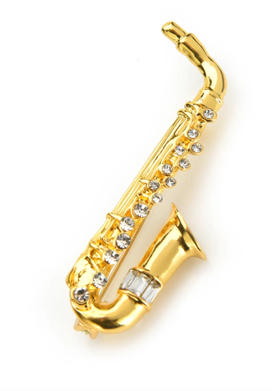 Saxophone brooch vintage look queen music broach gold silver plated pin k38 new