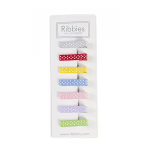 Set de 7 Barrettes Anti-Glisse Assorties à Pois Blancs