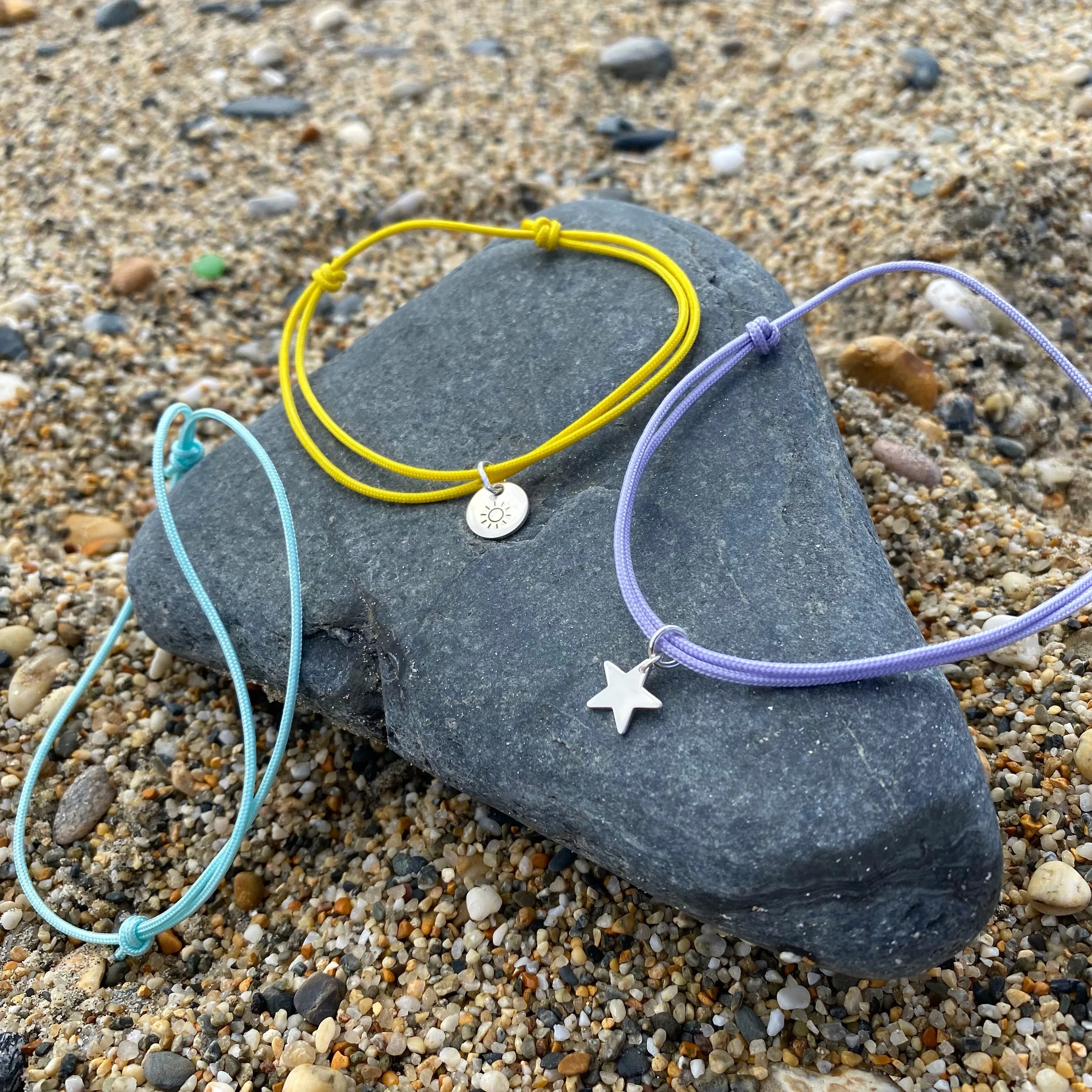 Set of 3 Cord Anklets