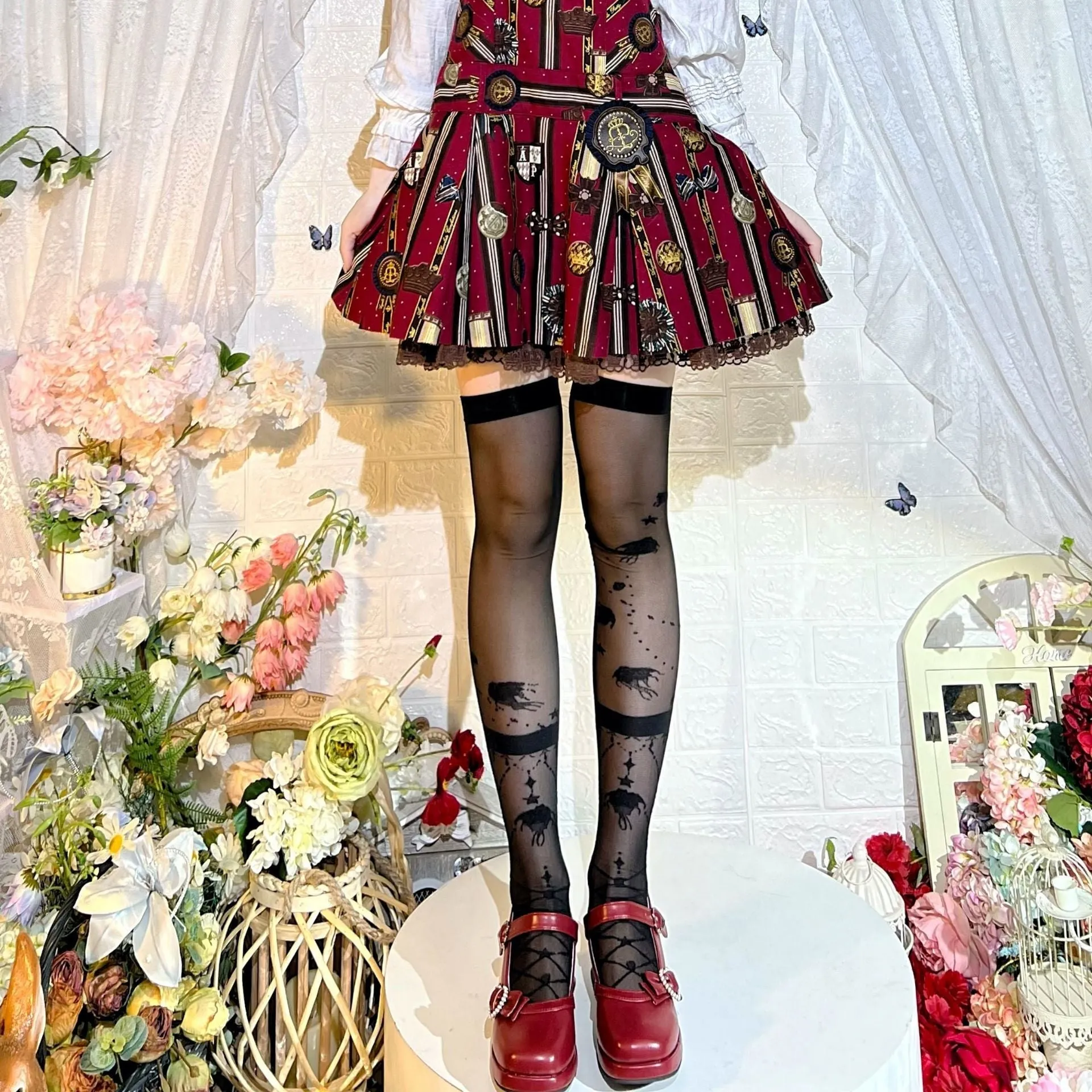 Sheer Ribbon Nylon Thigh Highs
