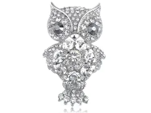 Shine Happy Owl Animal Brooch Pin