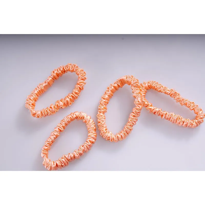 Silk scrunchie skinny - Coral - 4 pack - dropshipping