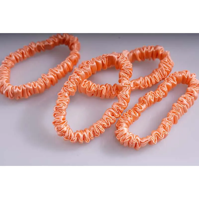 Silk scrunchie skinny - Coral - 4 pack - dropshipping