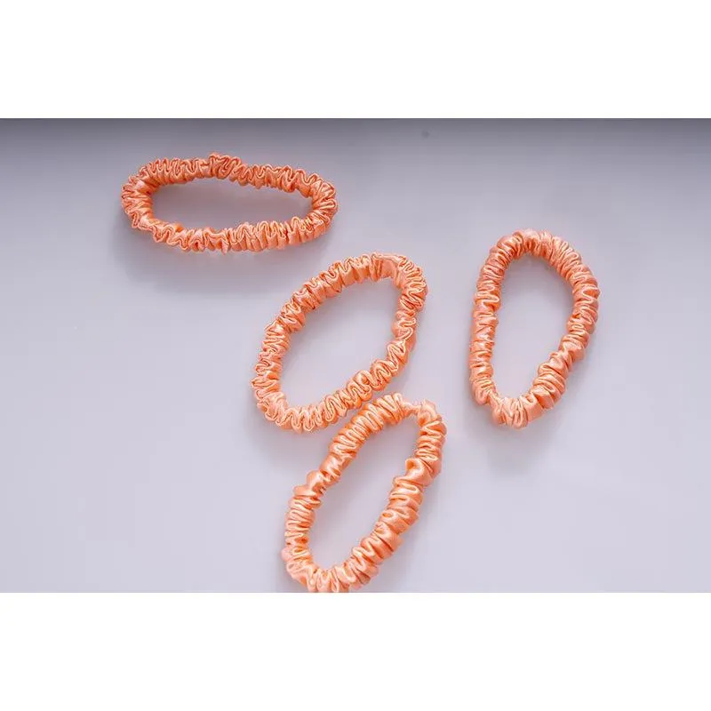 Silk scrunchie skinny - Coral - 4 pack - dropshipping