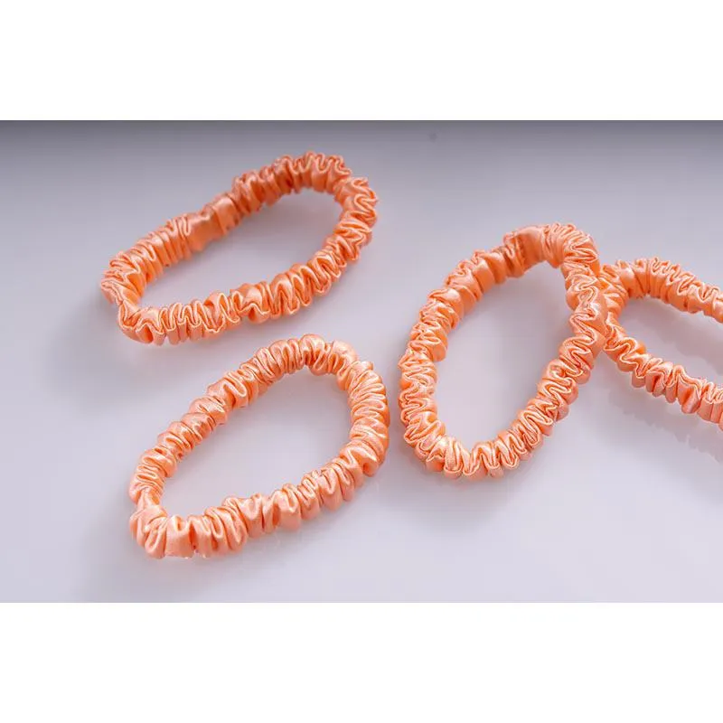 Silk scrunchie skinny - Coral - 4 pack - dropshipping