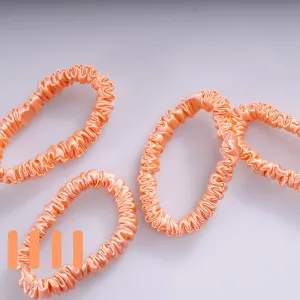 Silk scrunchie skinny - Coral - 4 pack - dropshipping
