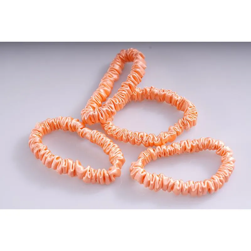 Silk scrunchie skinny - Coral - 4 pack - dropshipping