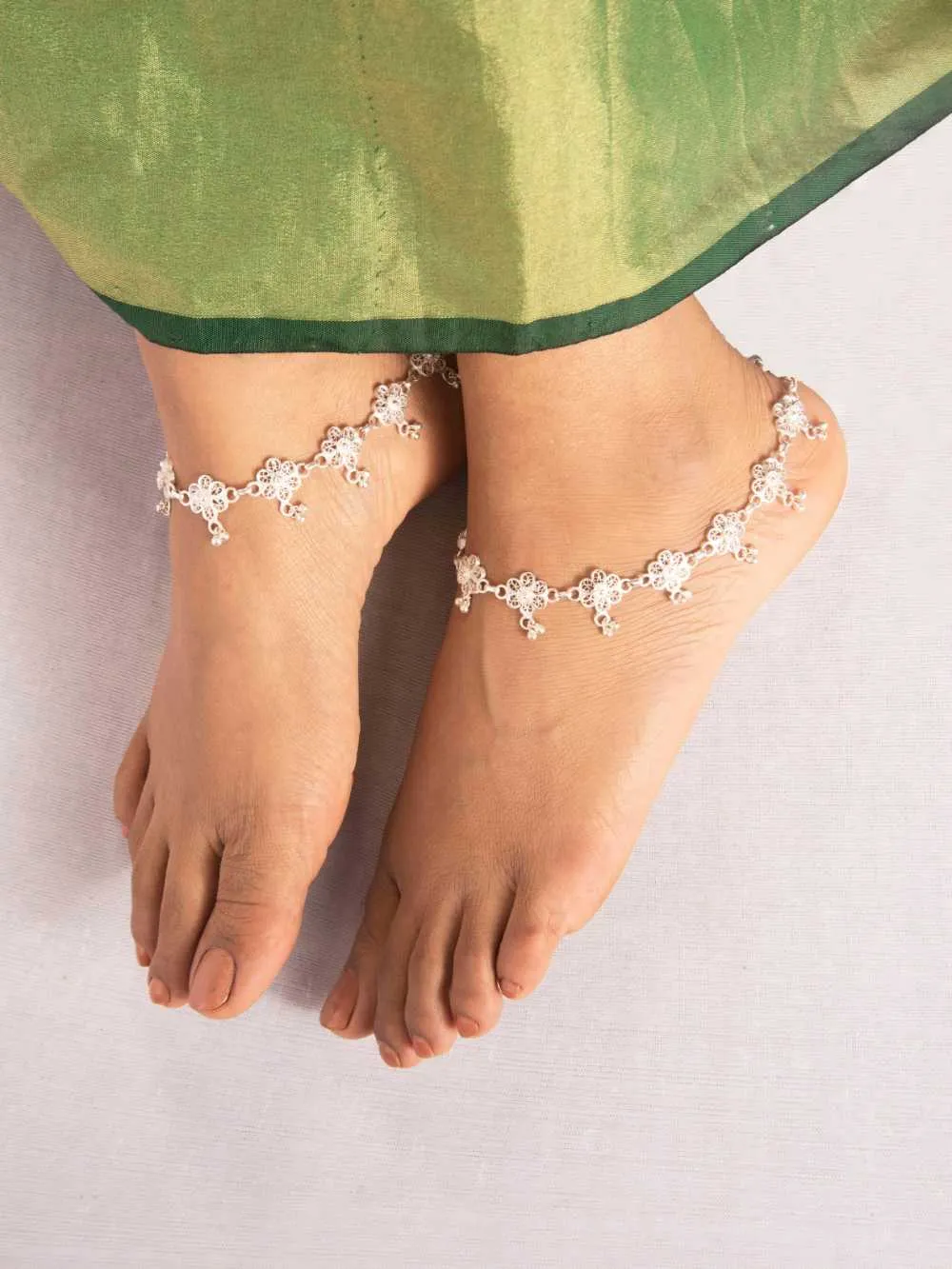 Silver Anklets Phool