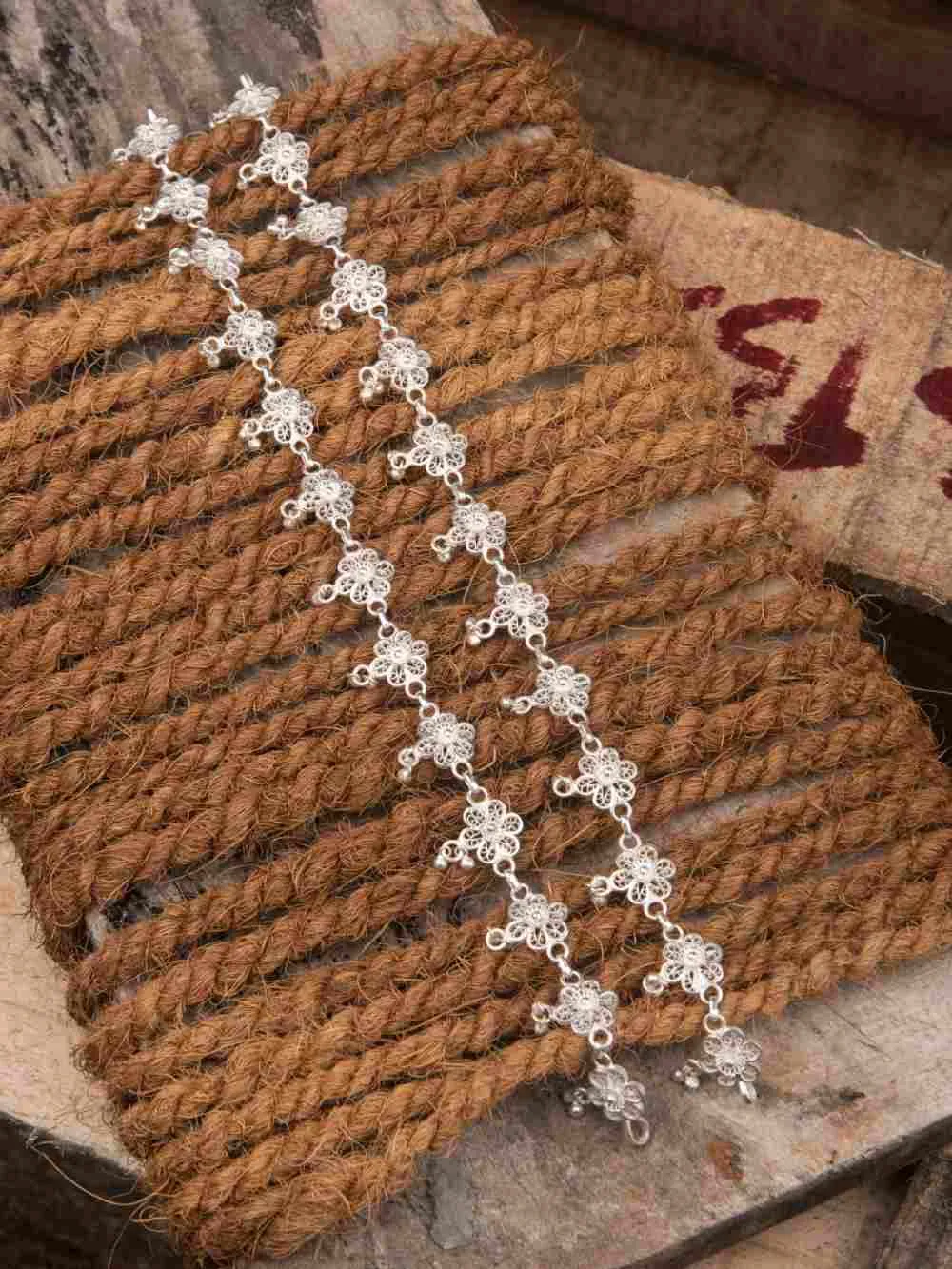 Silver Anklets Phool